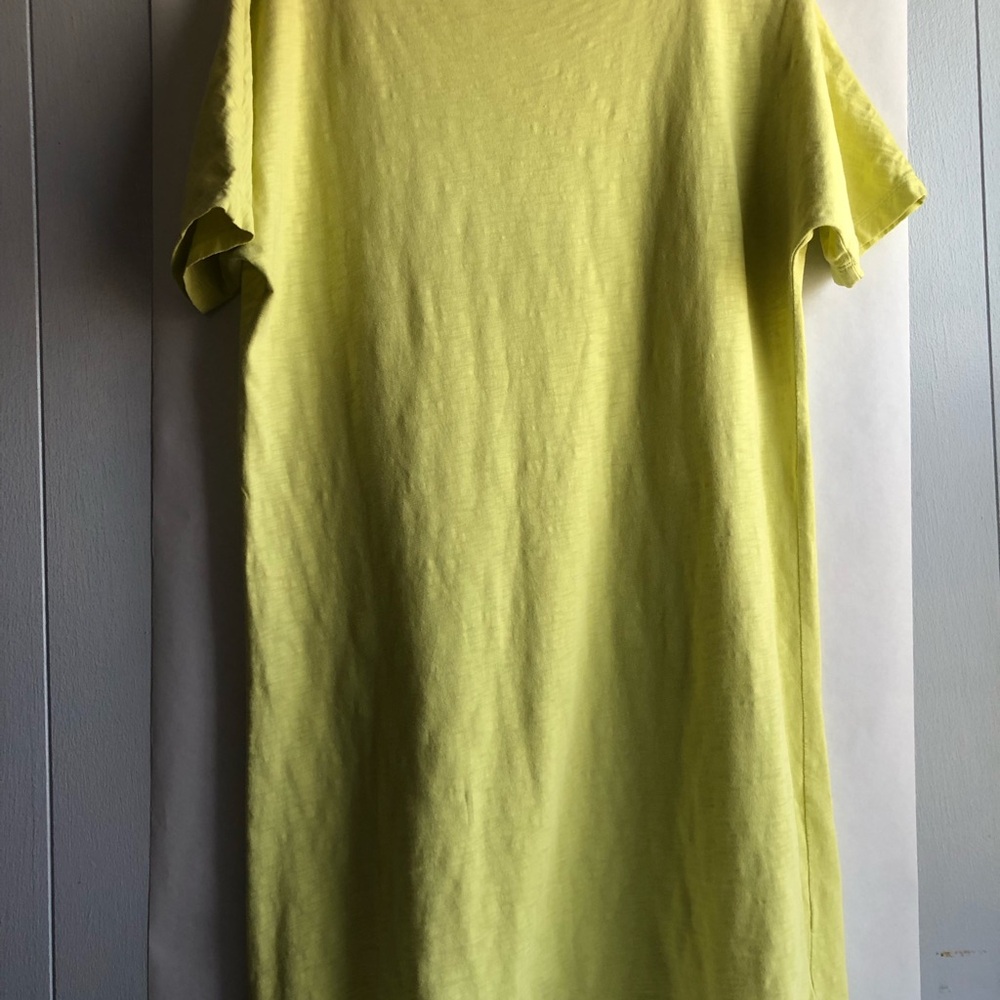 J Jill Lemon Yellow Cotton T-Shirt Dress S/M